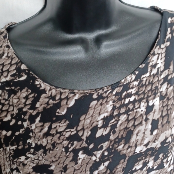 Dana Buchman Snake print Faux Wrap Dress - Picture 2 of 9